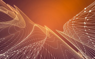 Çokgen alanı düşük Poli koyu arka plan, 3d render