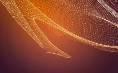 Çokgen alanı düşük Poli koyu arka plan, 3d render