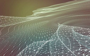 Çokgen alanı düşük Poli koyu arka plan, 3d render