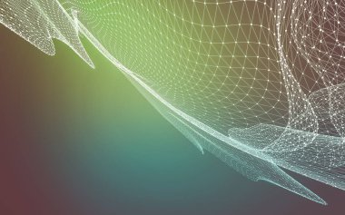 Çokgen alanı düşük Poli koyu arka plan, 3d render