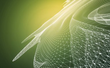 Çokgen alanı düşük Poli koyu arka plan, 3d render