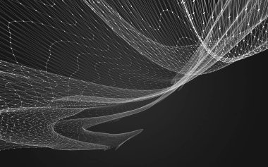 Çokgen alanı düşük Poli koyu arka plan, 3d render