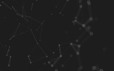 Çokgen alanı düşük Poli koyu arka plan, 3d render