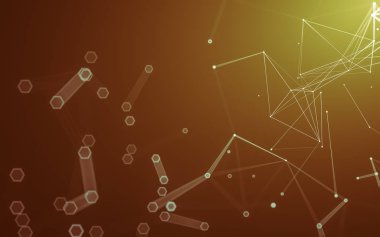 Çokgen alanı düşük Poli koyu arka plan, 3d render