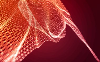 Çokgen alanı düşük Poli koyu arka plan, 3d render