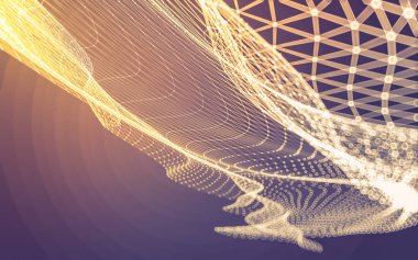 Çokgen alanı düşük Poli koyu arka plan, 3d render