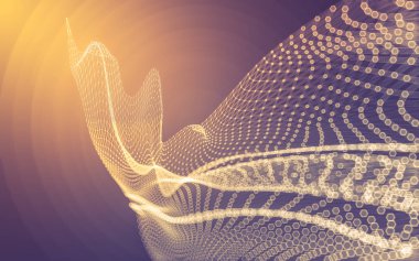 Çokgen alanı düşük Poli koyu arka plan, 3d render