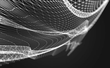 Çokgen alanı düşük Poli koyu arka plan, 3d render