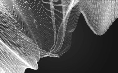 Çokgen alanı düşük Poli koyu arka plan, 3d render