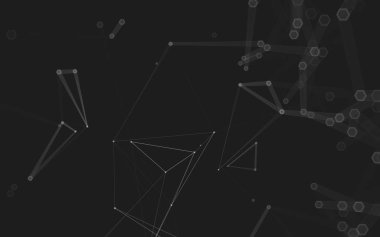 Çokgen alanı düşük Poli koyu arka plan, 3d render