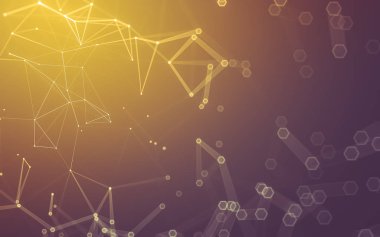 Çokgen alanı düşük Poli koyu arka plan, 3d render