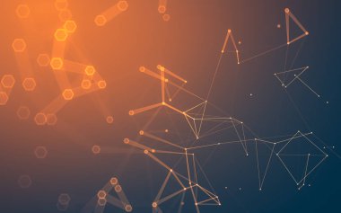 Çokgen alanı düşük Poli koyu arka plan, 3d render