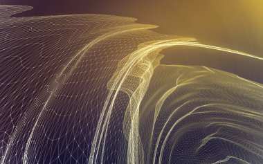 Çokgen alanı düşük Poli koyu arka plan, 3d render