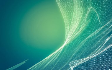 Çokgen alanı düşük Poli koyu arka plan, 3d render