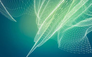 Çokgen alanı düşük Poli koyu arka plan, 3d render