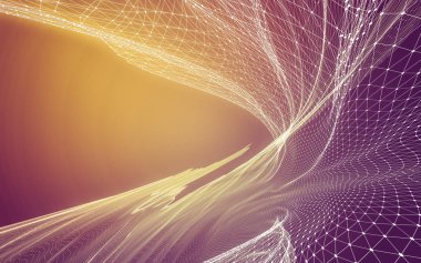 Çokgen alanı düşük Poli koyu arka plan, 3d render