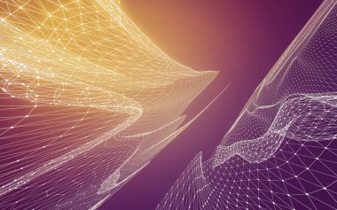 Çokgen alanı düşük Poli koyu arka plan, 3d render