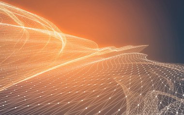 Çokgen alanı düşük Poli koyu arka plan, 3d render