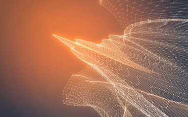 Çokgen alanı düşük Poli koyu arka plan, 3d render