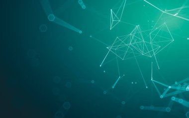 Çokgen alanı düşük Poli koyu arka plan, 3d render