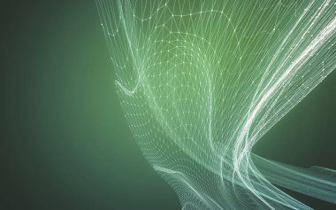 Çokgen alanı düşük Poli koyu arka plan, 3d render