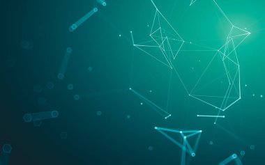 Çokgen alanı düşük Poli koyu arka plan, 3d render