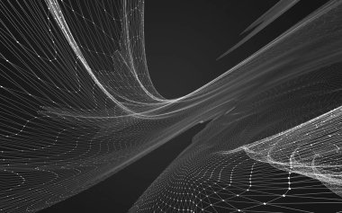 Çokgen alanı düşük Poli koyu arka plan, 3d render