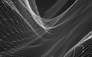 Çokgen alanı düşük Poli koyu arka plan, 3d render