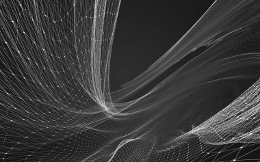 Çokgen alanı düşük Poli koyu arka plan, 3d render