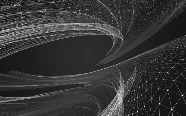 Çokgen alanı düşük Poli koyu arka plan, 3d render