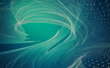 Çokgen alanı düşük Poli koyu arka plan, 3d render