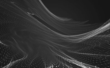 Çokgen alanı düşük Poli koyu arka plan, 3d render