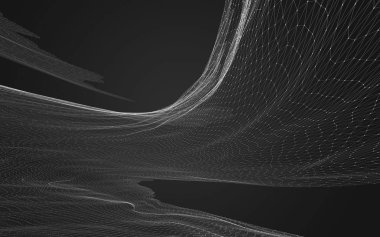 Çokgen alanı düşük Poli koyu arka plan, 3d render