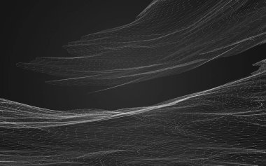 Çokgen alanı düşük Poli koyu arka plan, 3d render