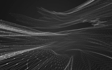 Çokgen alanı düşük Poli koyu arka plan, 3d render