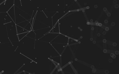 Çokgen alanı düşük Poli koyu arka plan, 3d render