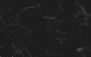 Çokgen alanı düşük Poli koyu arka plan, 3d render