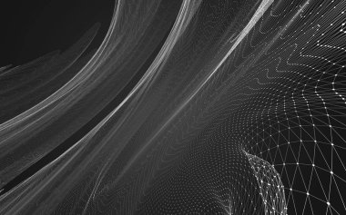 Çokgen alanı düşük Poli koyu arka plan, 3d render