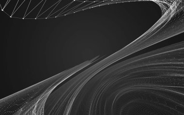 Çokgen alanı düşük Poli koyu arka plan, 3d render