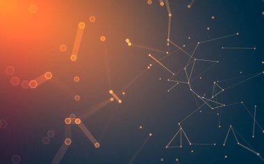 Çokgen alanı düşük Poli koyu arka plan, 3d render