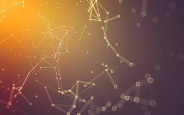 Çokgen alanı düşük Poli koyu arka plan, 3d render