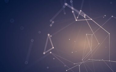 Çokgen alanı düşük Poli koyu arka plan, 3d render