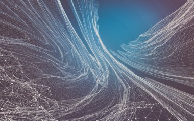 Çokgen alanı düşük Poli koyu arka plan, 3d render