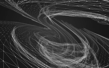 Çokgen alanı düşük Poli koyu arka plan, 3d render