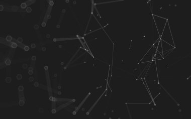 Çokgen alanı düşük Poli koyu arka plan, 3d render