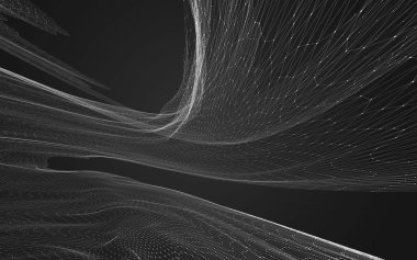 Çokgen alanı düşük Poli koyu arka plan, 3d render