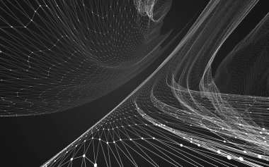 Çokgen alanı düşük Poli koyu arka plan, 3d render