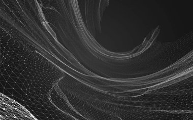 Çokgen alanı düşük Poli koyu arka plan, 3d render