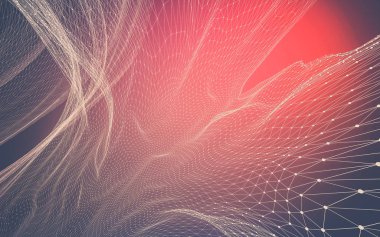 Çokgen alanı düşük Poli koyu arka plan, 3d render