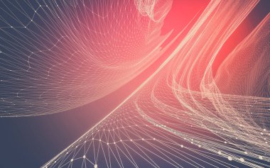 Çokgen alanı düşük Poli koyu arka plan, 3d render